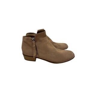 Dolce Vita Perforated Tan Zip Ankle Booties Boots Womens Size 9.5 Western Boho